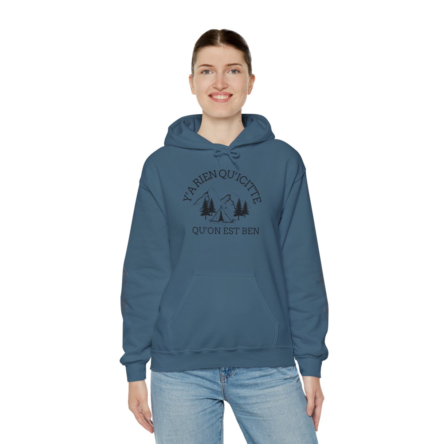 sweat-shirt à capuche unisexe - 'Y'A RIEN QU'ICITTE - Qu'On Est Ben'-Crée_ation Nature DC