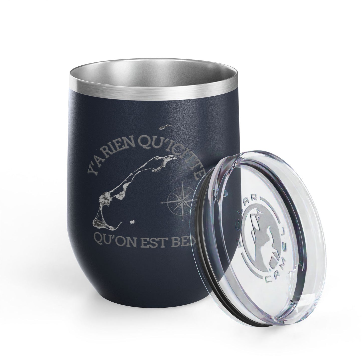 Adventure Awaits Wine Tumbler - 12oz Travel Cup with Motivational Quote Crée_ation Nature DC