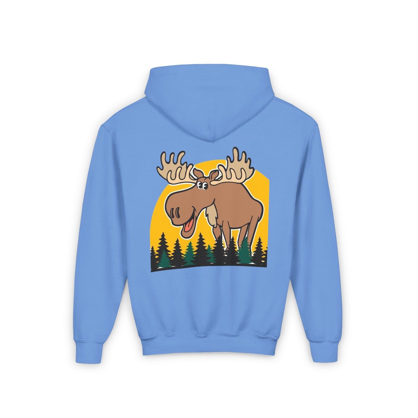 Youth Heavy Blend Hooded Sweatshirt - Cree_ation Nature Moose Design
