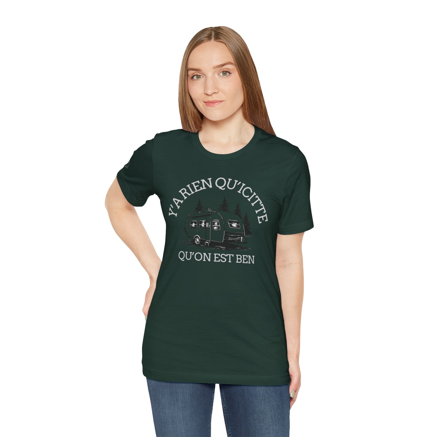 Retro Camping Graphic Tee - "Y'a Rien Quitté" - Crée_ation Nature DC