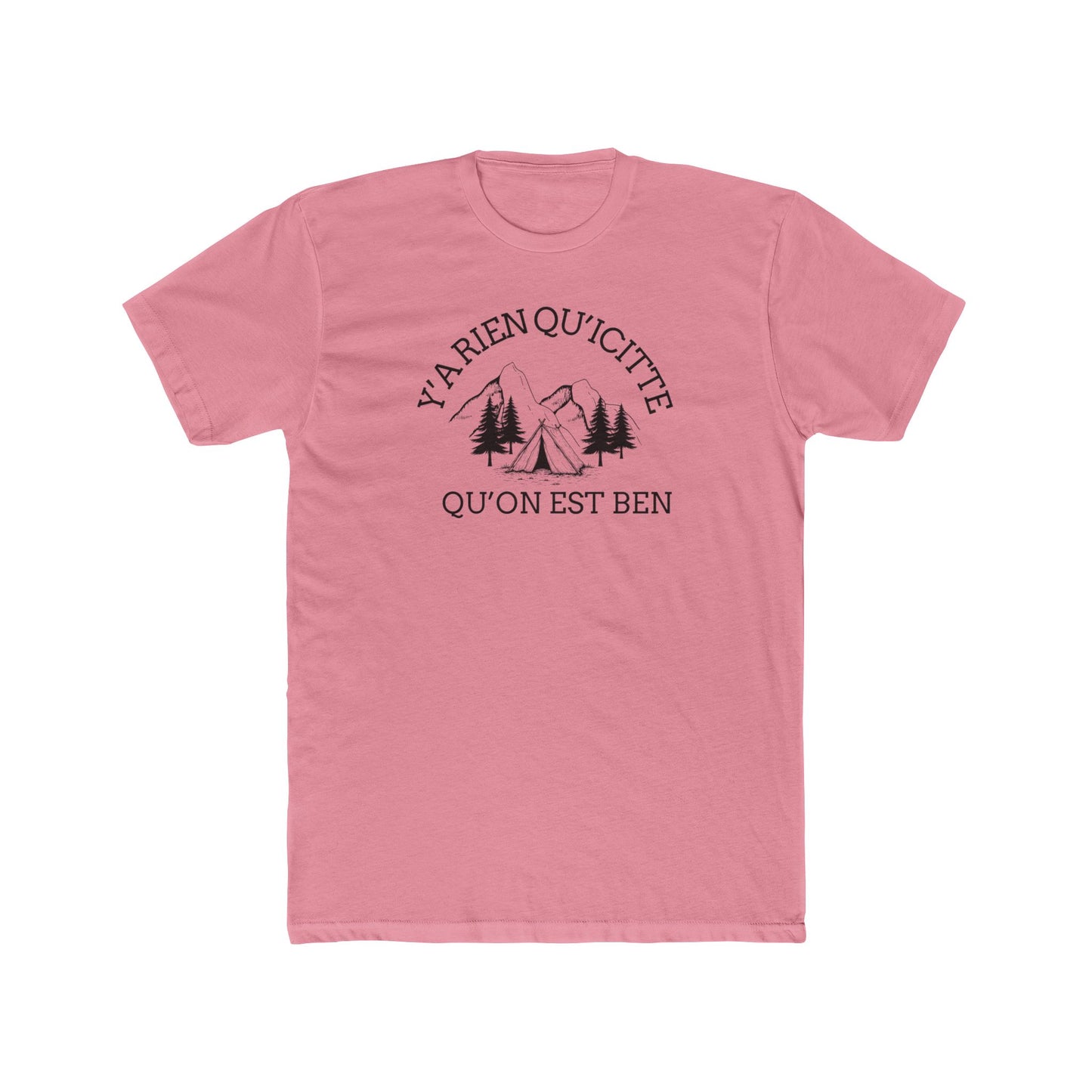 Adventure Vibes Unisex Cotton Crew Tee - "Y'a Rien Qu'icitte" - Perfect for Nature Lovers - Crée_ation Nature DC