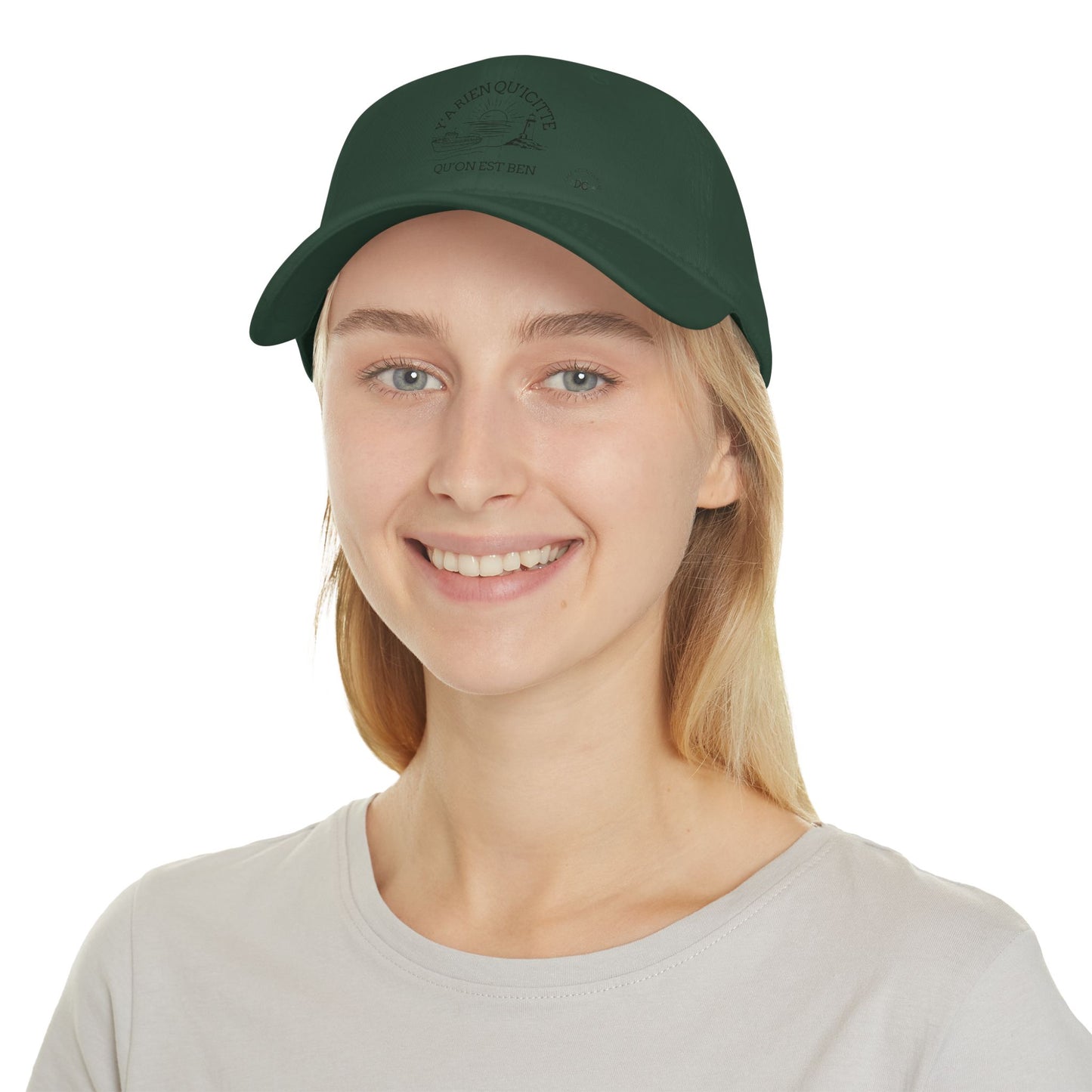 Casual Red Baseball Cap - "Y'A RIEN QU'Y'ACITTE" Inspirational Design - Crée_ation Nature DC