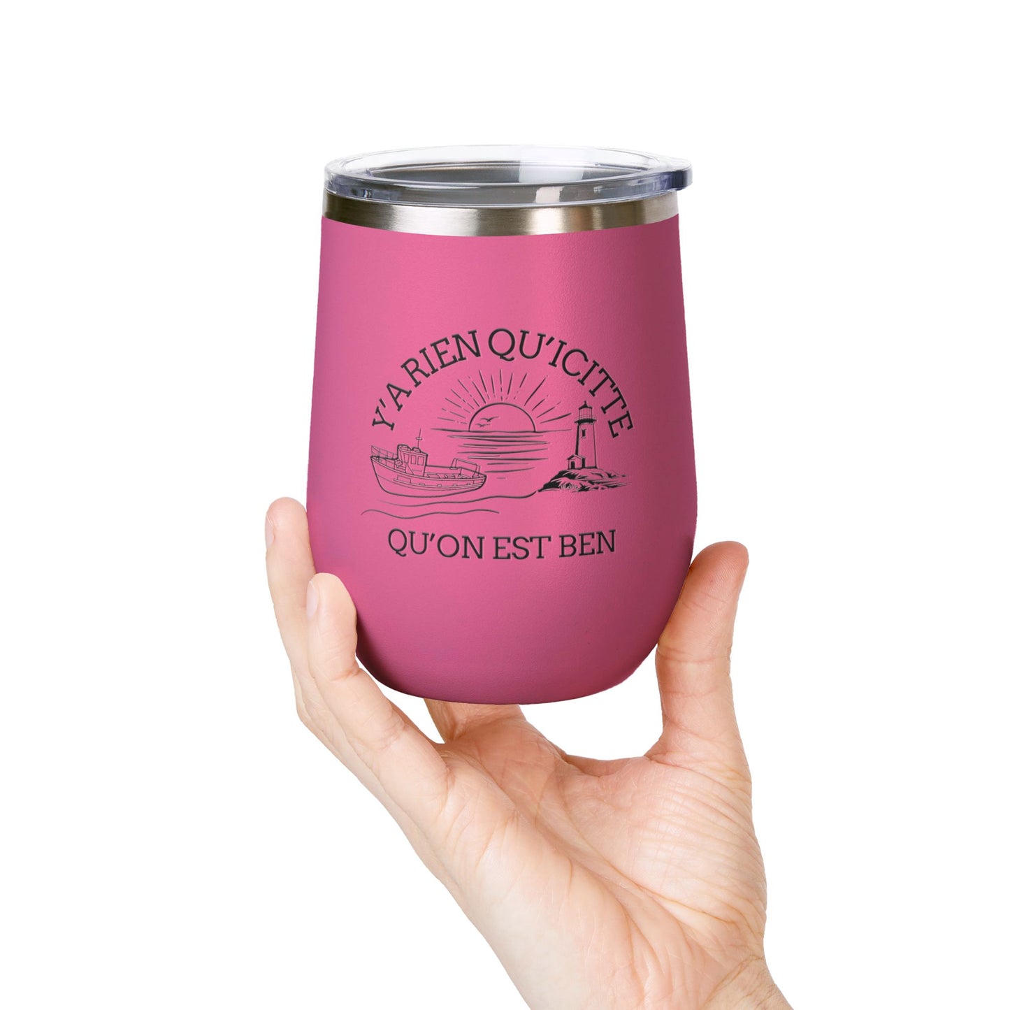 Chic Wine Tumbler - 12oz Inspirational Travel Mug with Nautical Design - Crée_ation Nature DC
