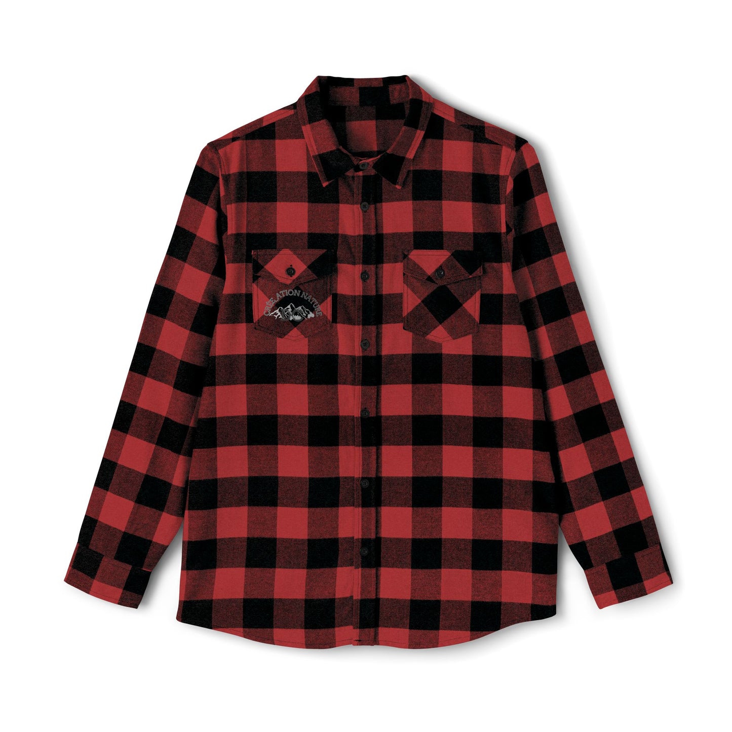 Adventure-Ready Unisex Flannel Shirt - Cozy Plaid with Camping Design