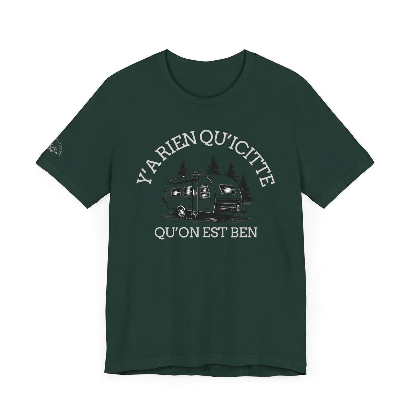Retro Camping Graphic Tee - "Y'a Rien Quitté" - Crée_ation Nature DC