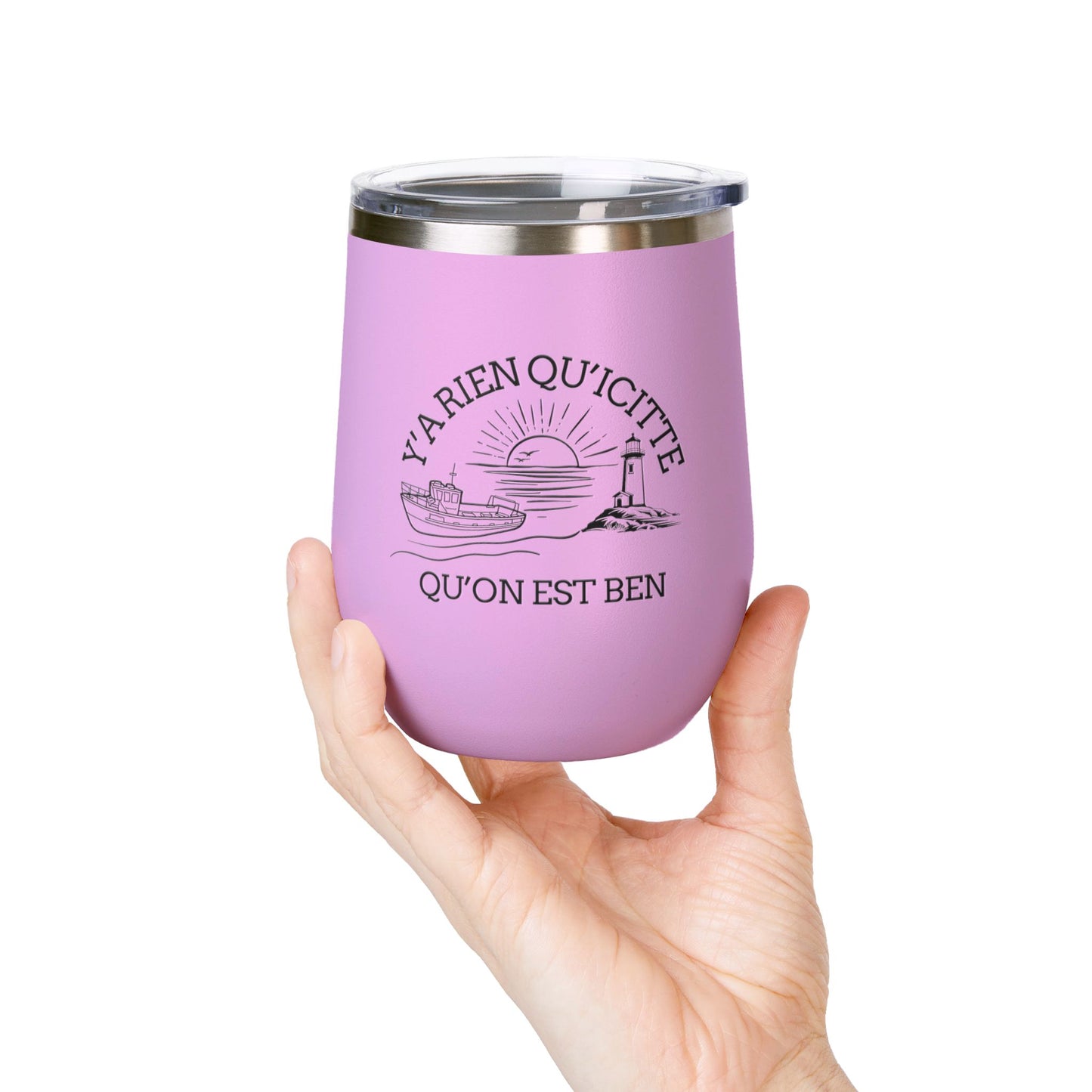 Chic Wine Tumbler - 12oz Inspirational Travel Mug with Nautical Design - Crée_ation Nature DC