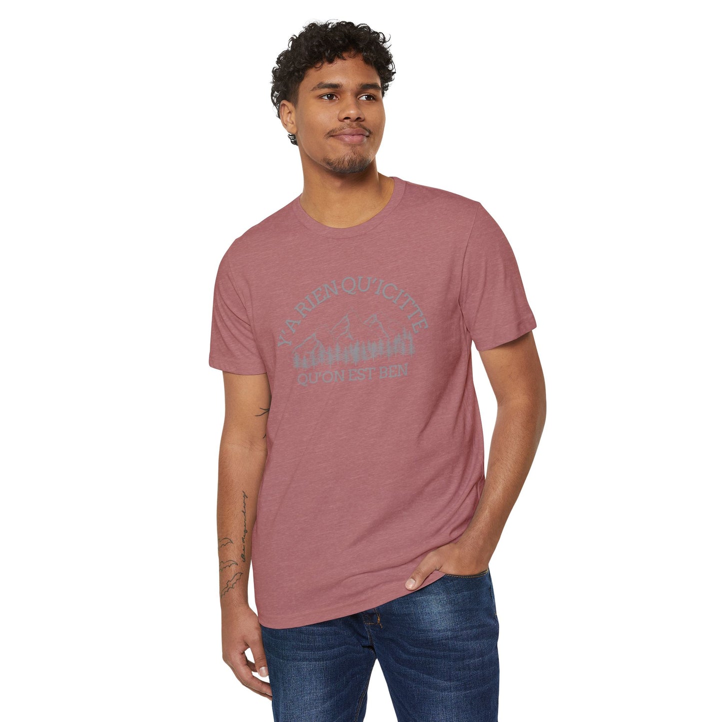Eco-Friendly Mountain Vibes T-Shirt | Unisex Organic Tee for Nature Lovers -Crée_ation Nature DC