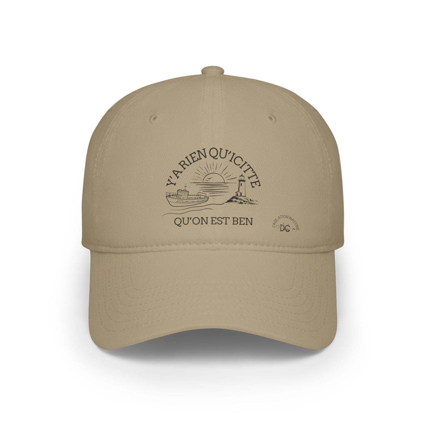 Casual Red Baseball Cap - "Y'A RIEN QU'Y'ACITTE" Inspirational Design - Crée_ation Nature DC