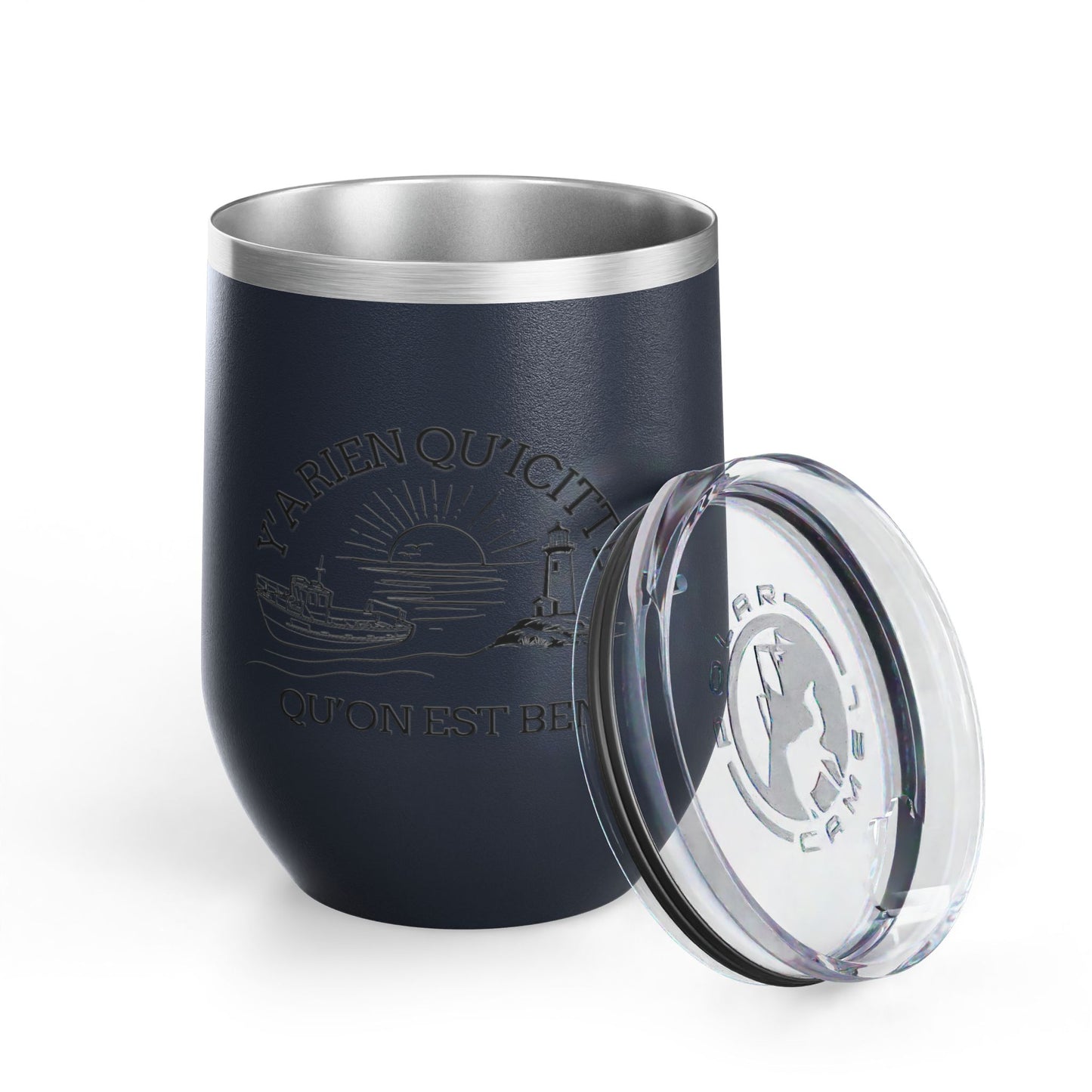 Chic Wine Tumbler - 12oz Inspirational Travel Mug with Nautical Design - Crée_ation Nature DC