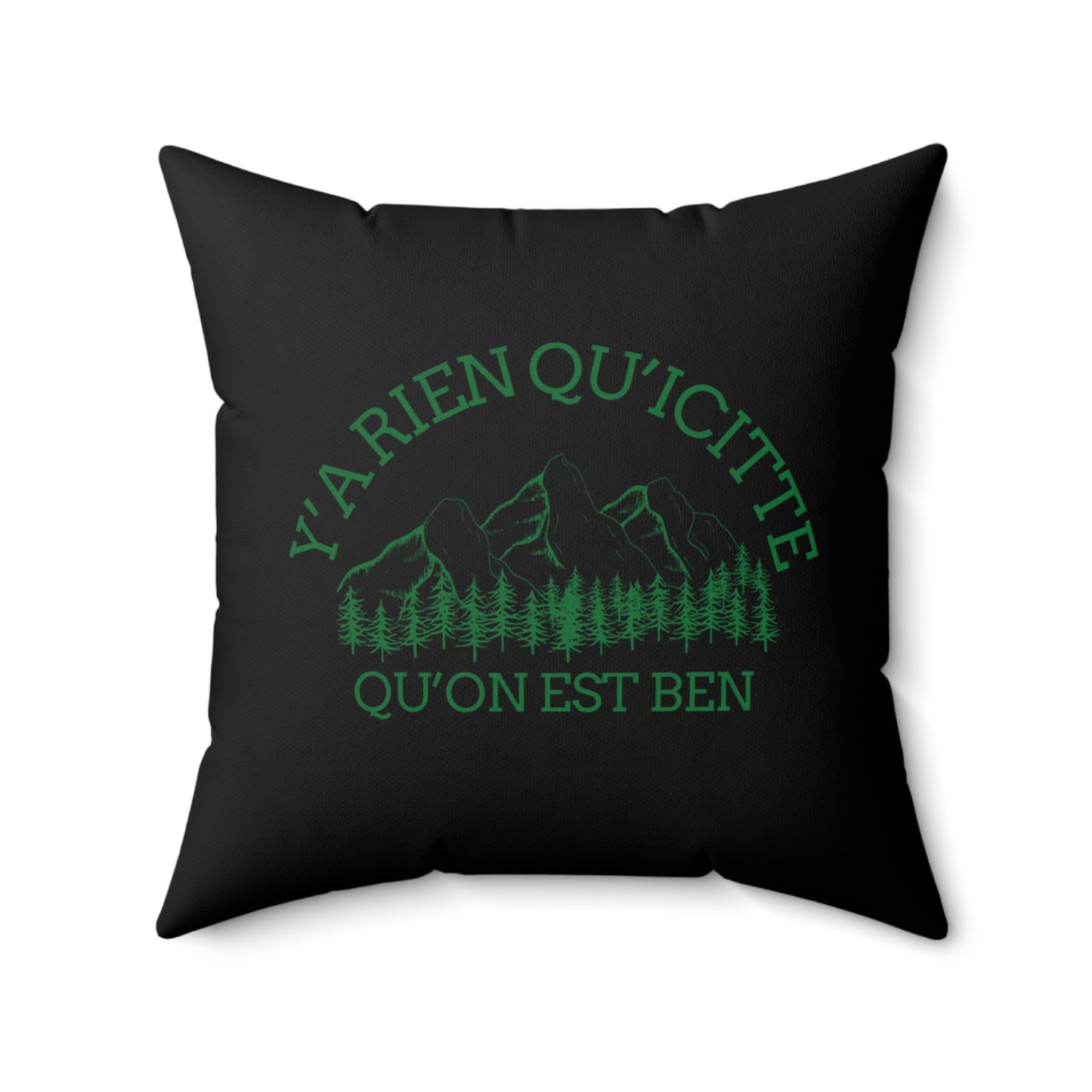 Rustic Mountain Quote Pillow - Cozy Spun Polyester Square Cushion Cousin -Crée_ation Nature DC
