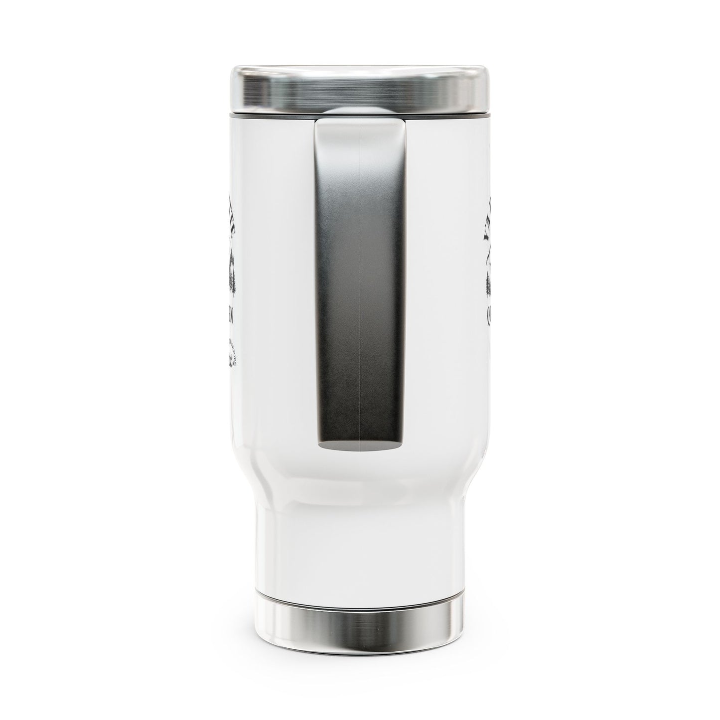 Adventure Awaits Stainless Steel Travel Mug - 14oz with Handle - Great for Outdoors, Camping & Road Trips