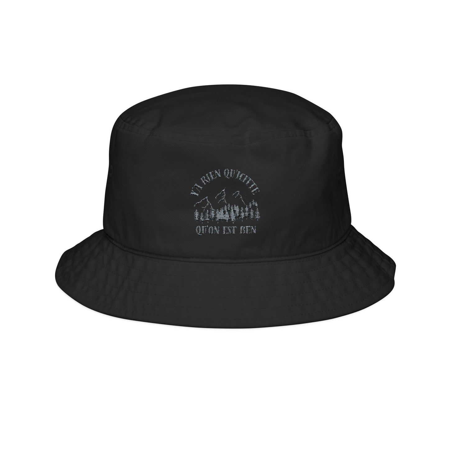 Adventure Ready Bucket Hat with Embroidered Mountains Design