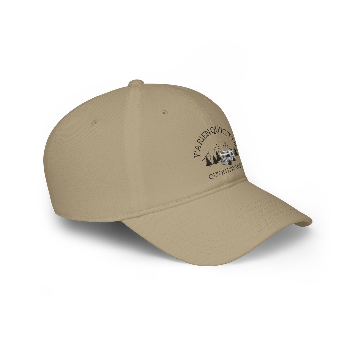 Adventure-Ready Low Profile Baseball Cap - ‘Y'a rien qu'c'tite qu'on est ben’- Crée_ation Nature DC
