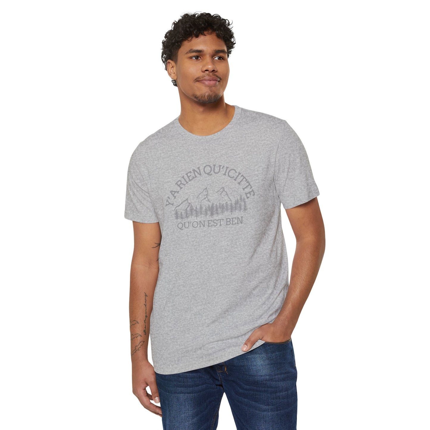 Eco-Friendly Mountain Vibes T-Shirt | Unisex Organic Tee for Nature Lovers -Crée_ation Nature DC