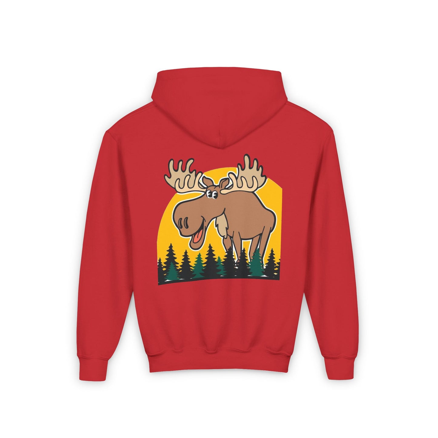 Youth Heavy Blend Hooded Sweatshirt - Cree_ation Nature Moose Design