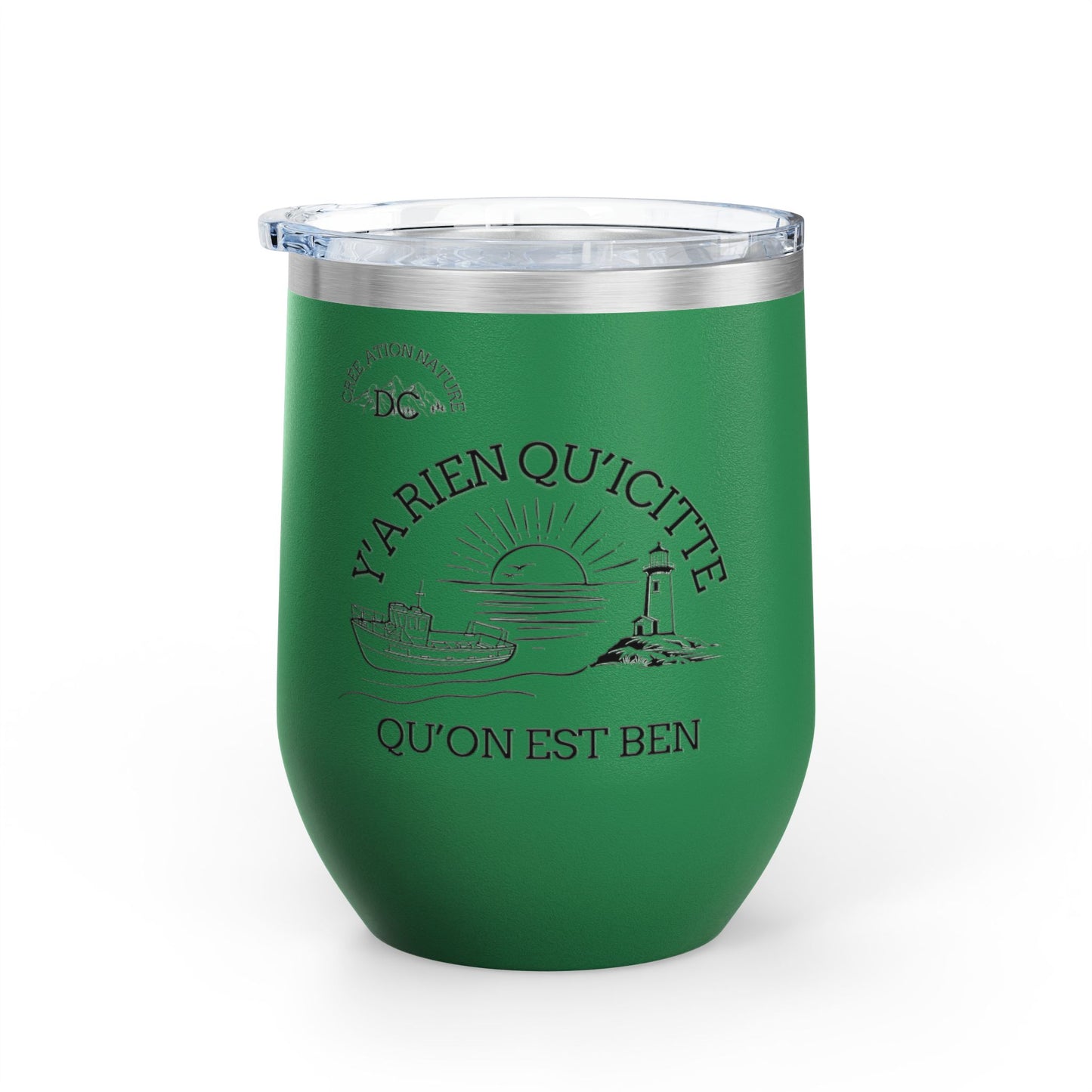 Chic Wine Tumbler - 12oz Inspirational Travel Mug with Nautical Design - Crée_ation Nature DC