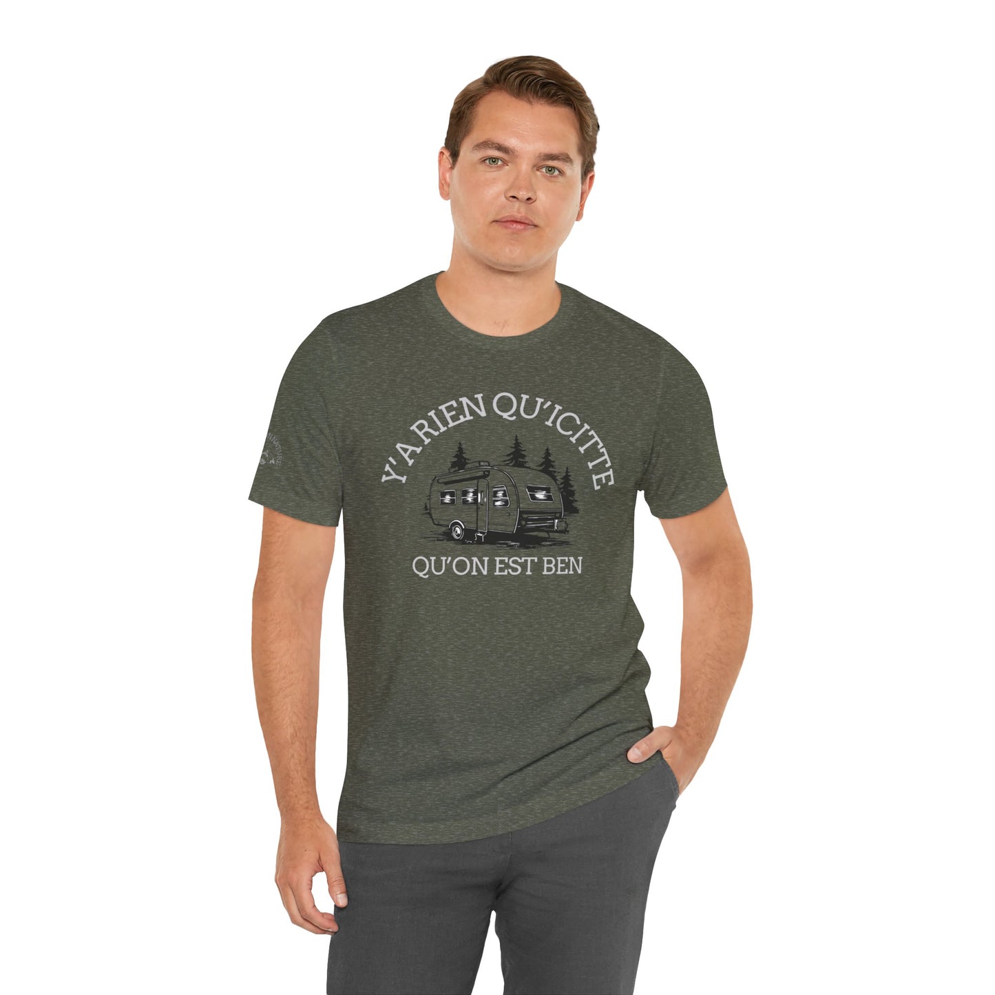 Retro Camping Graphic Tee - "Y'a Rien Quitté" - Crée_ation Nature DC