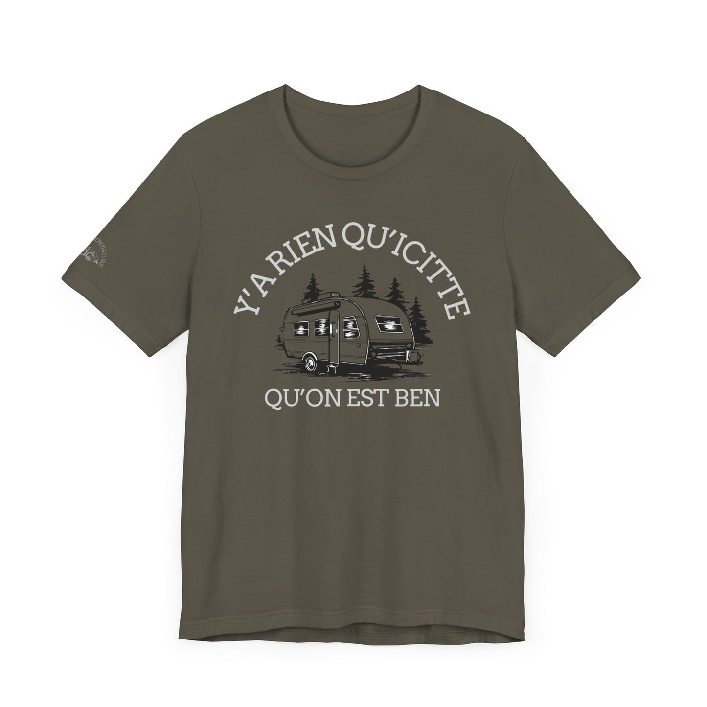 Retro Camping Graphic Tee - "Y'a Rien Quitté" - Crée_ation Nature DC