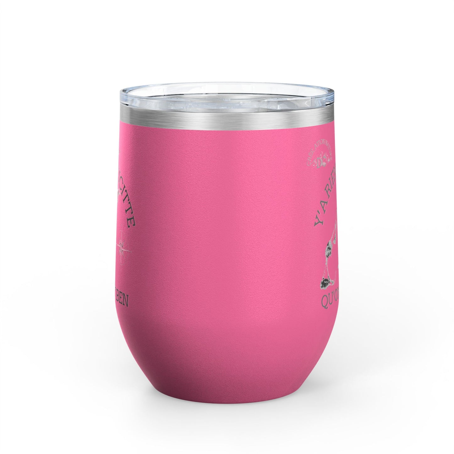 Adventure Awaits Wine Tumbler - 12oz Travel Cup with Motivational Quote Crée_ation Nature DC