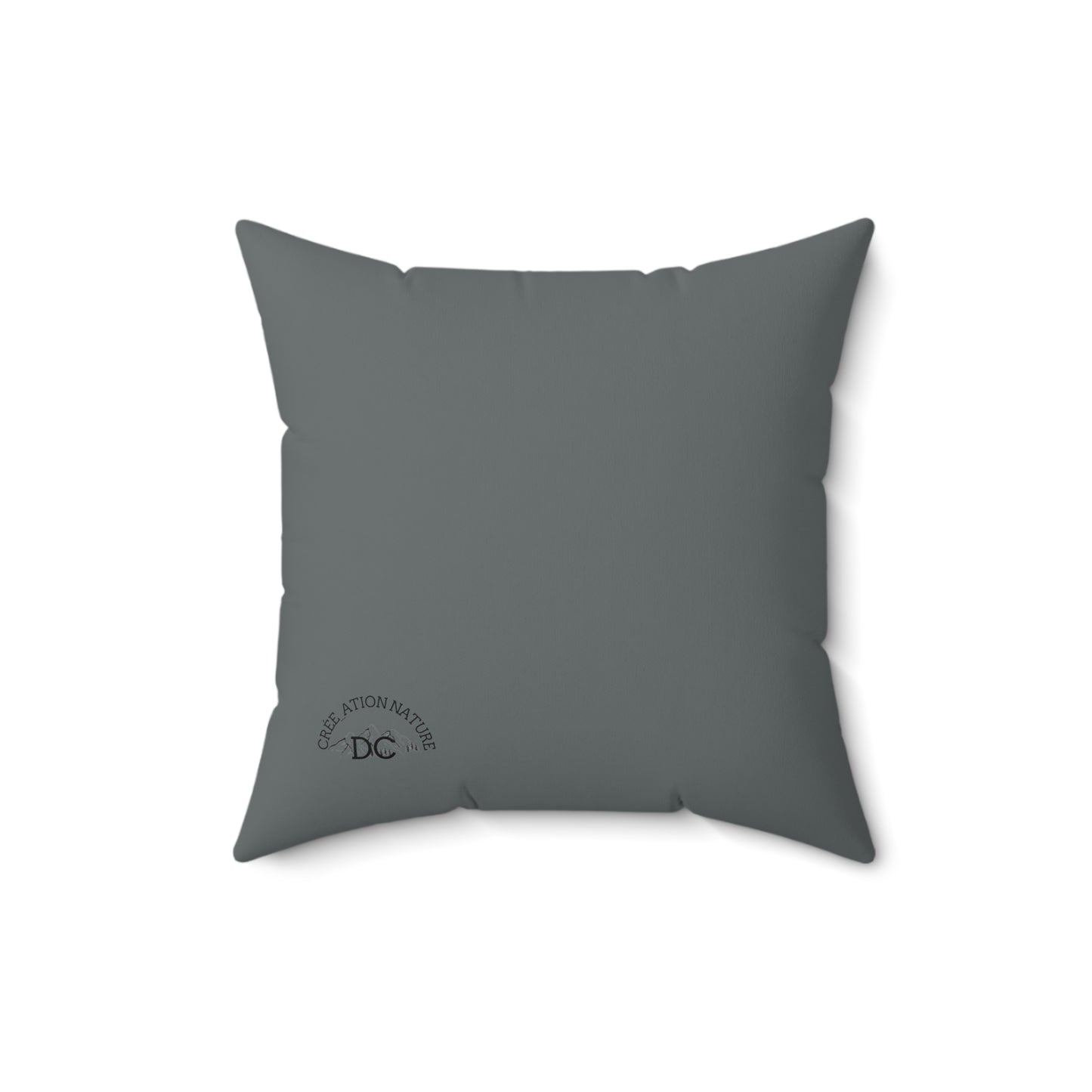 Cozy 'Ya Rien Qu'icitte Qu'on Est Ben' Square Pillow - Soft Spun Polyester Decorative Cushion for Home Decor - Crée_ation Nature DC