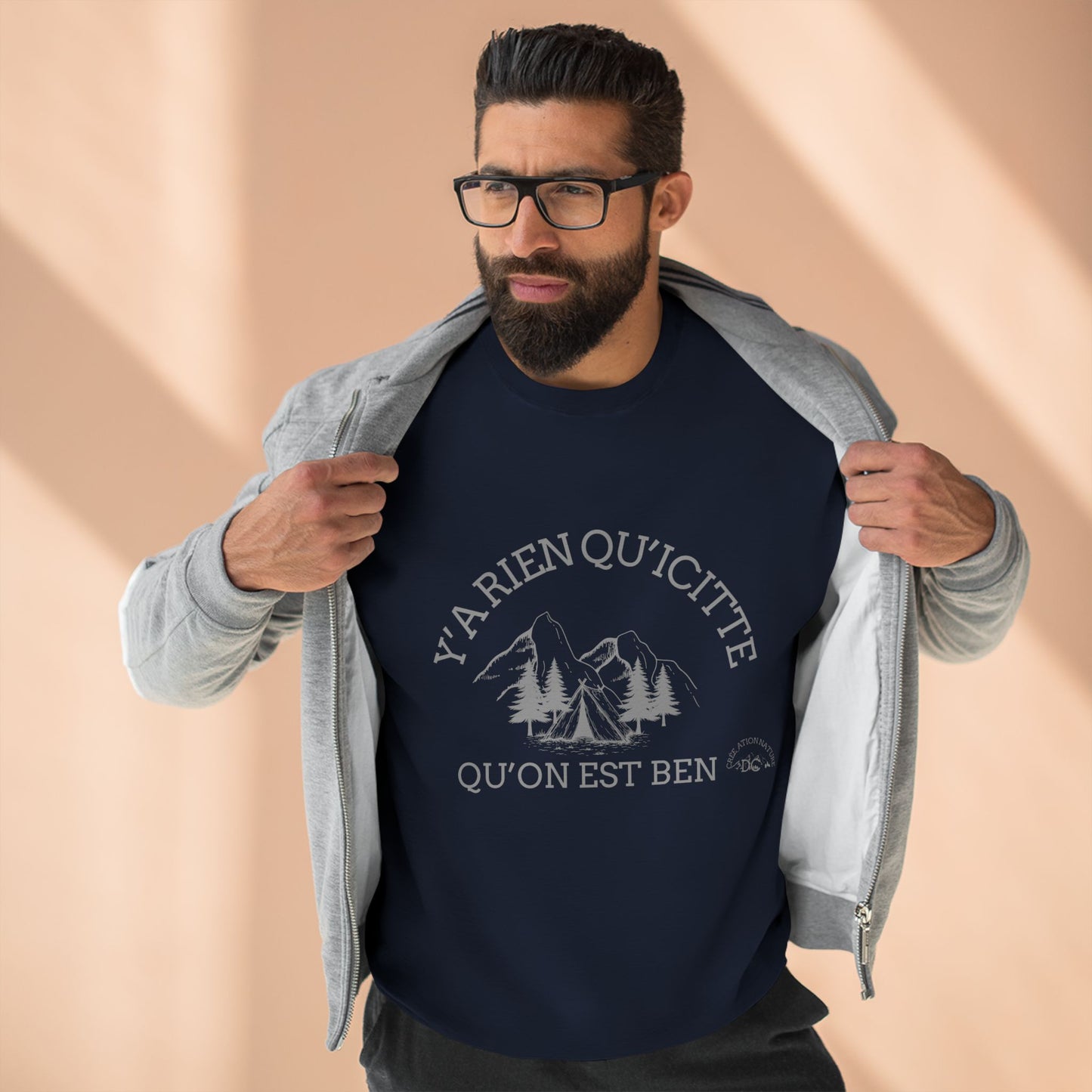 sweat-shirt unisexe à col rond - "Y’a Rien Qu’Citte Qu’On Est Ben" - Perfect for Nature Lovers
