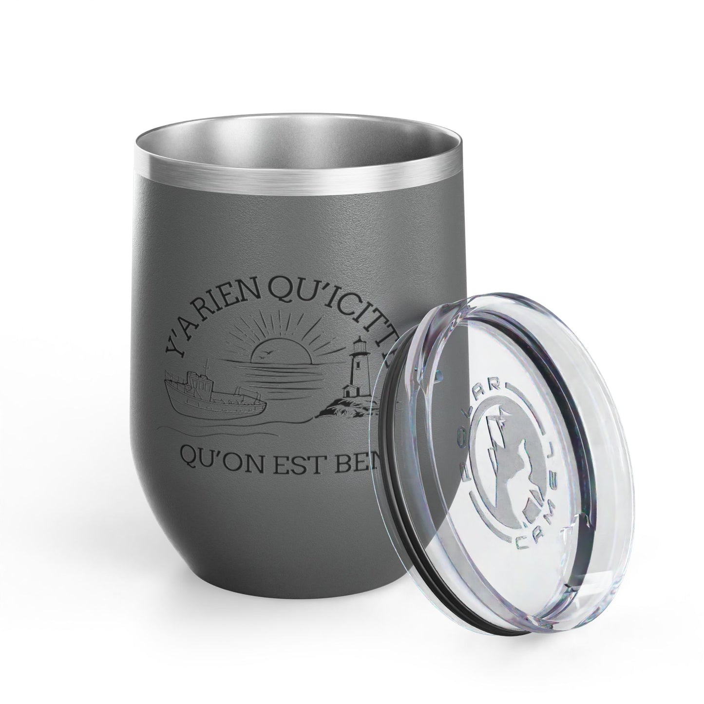 Chic Wine Tumbler - 12oz Inspirational Travel Mug with Nautical Design - Crée_ation Nature DC