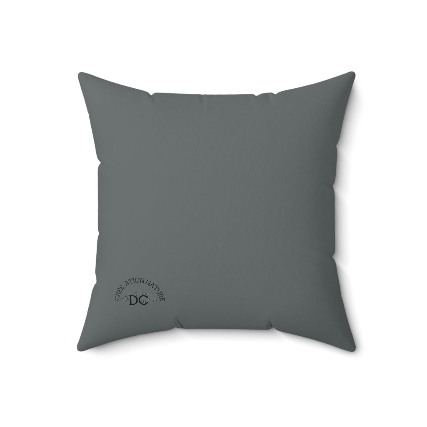 Cozy 'Ya Rien Qu'icitte Qu'on Est Ben' Square Pillow - Soft Spun Polyester Decorative Cushion for Home Decor - Crée_ation Nature DC
