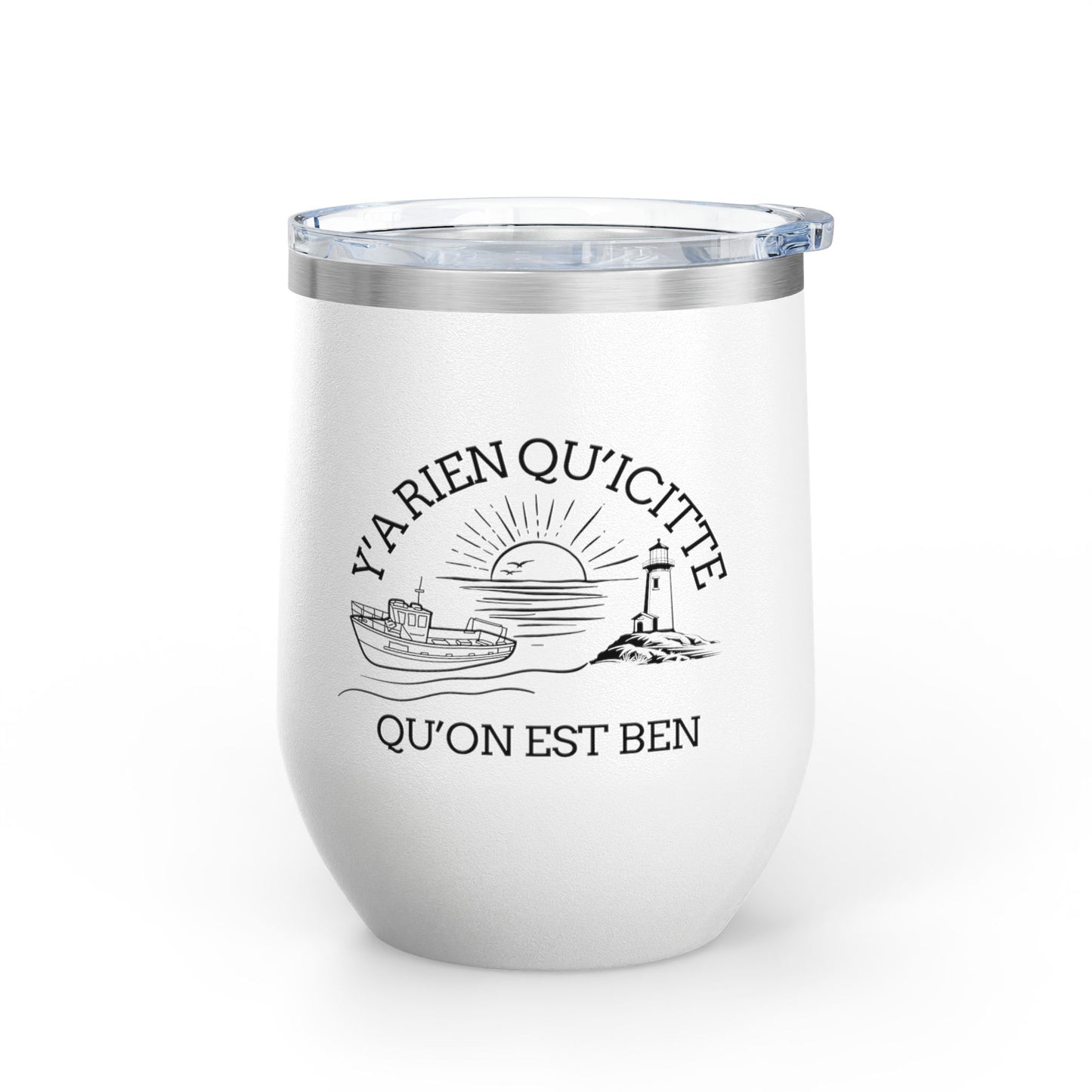 Chic Wine Tumbler - 12oz Inspirational Travel Mug with Nautical Design - Crée_ation Nature DC