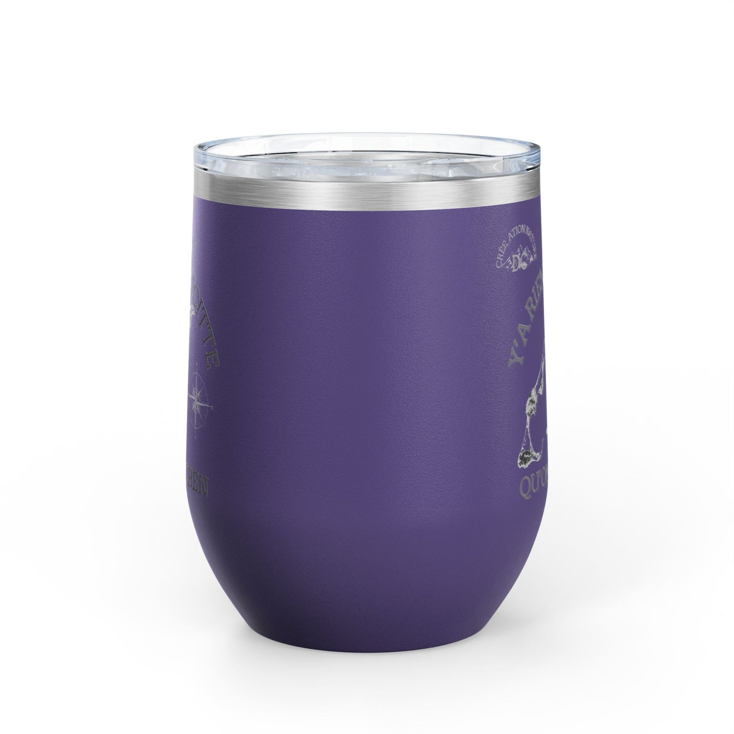 Adventure Awaits Wine Tumbler - 12oz Travel Cup with Motivational Quote Crée_ation Nature DC