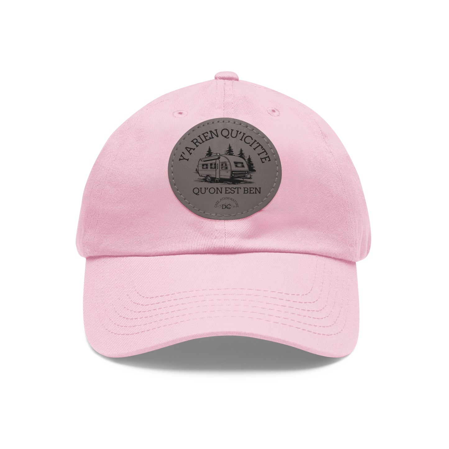 Casual Dad Hat with Leather Patch - "La Rien Qu'Quitte" - Crée_ation Nature DC