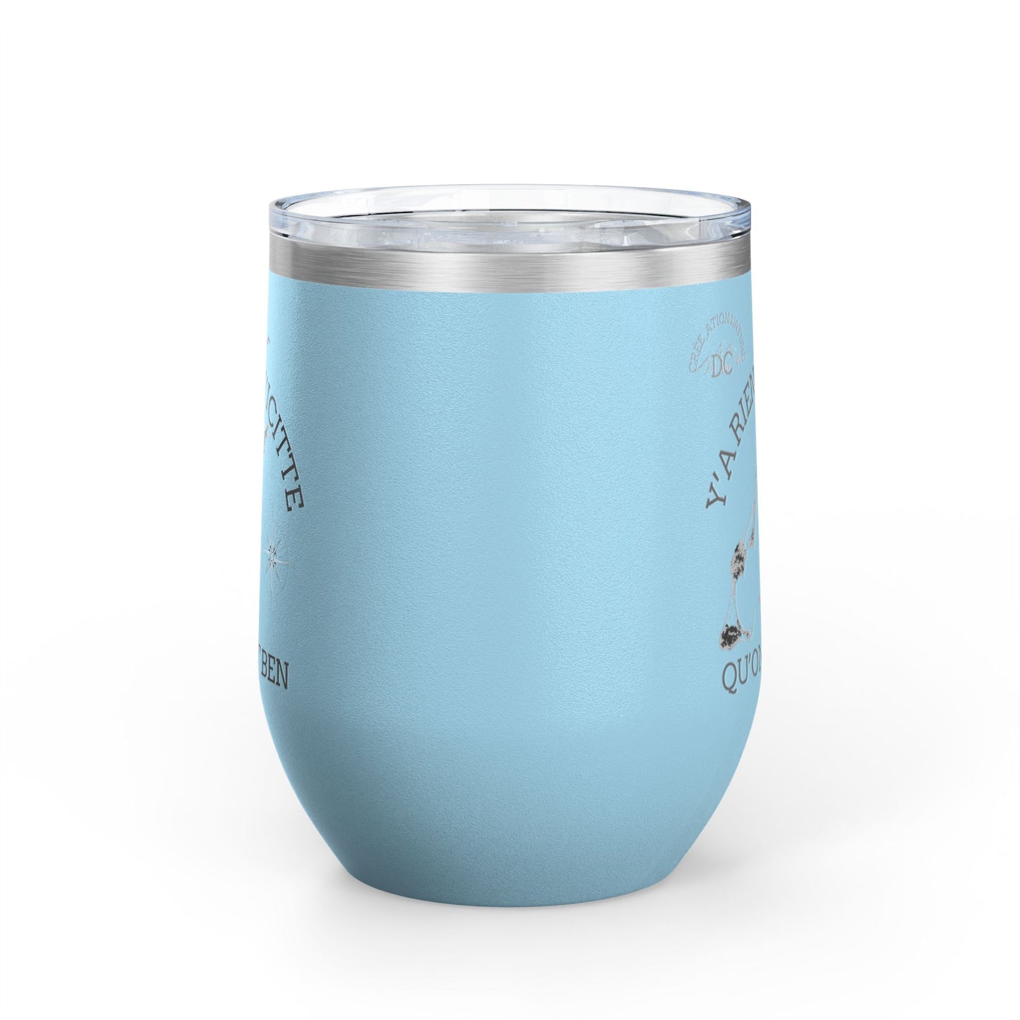Adventure Awaits Wine Tumbler - 12oz Travel Cup with Motivational Quote Crée_ation Nature DC