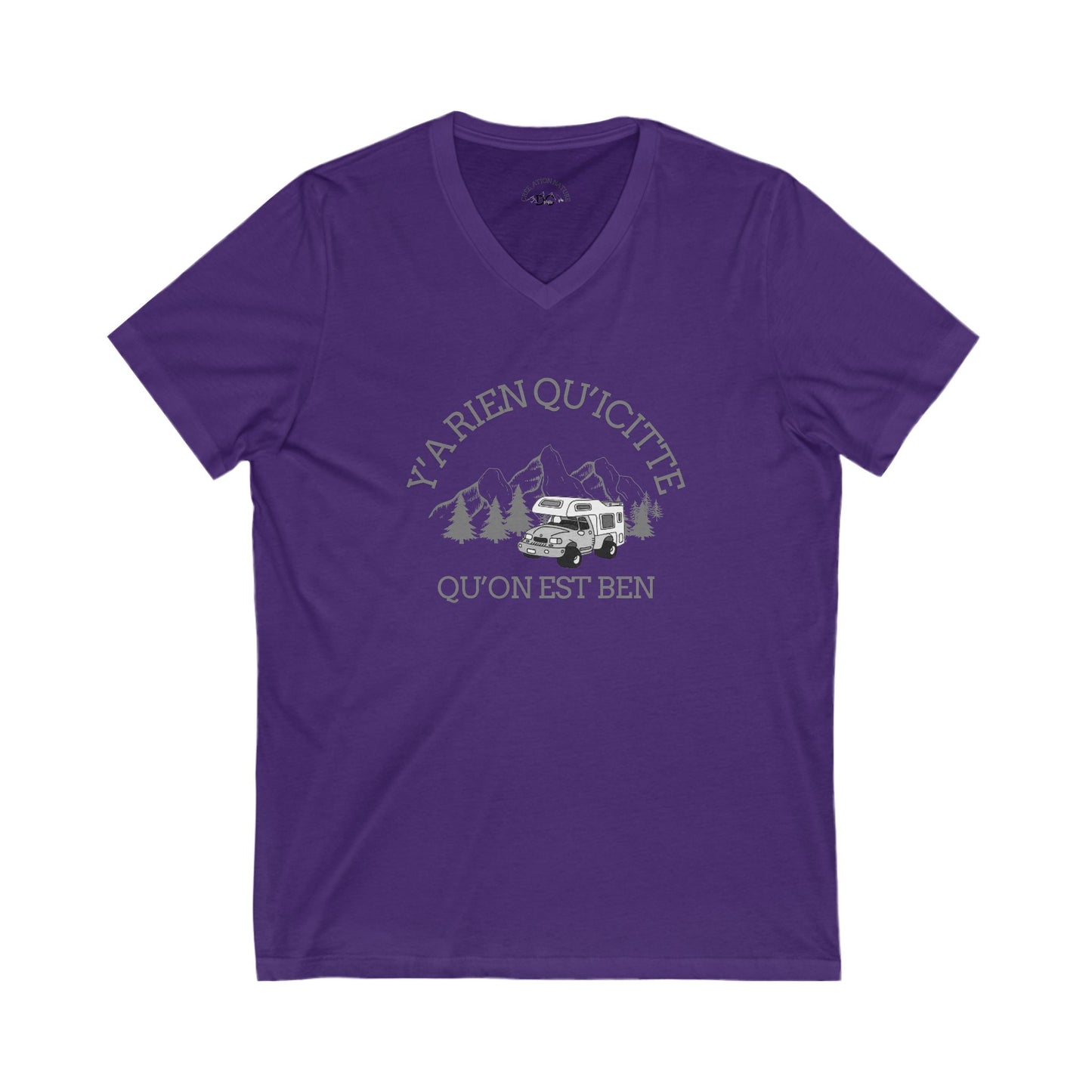 t-shirt unisexe en jersey à col en VAdventure Spirit Unisex V-Neck Tee -Crée_Ation Nature DC