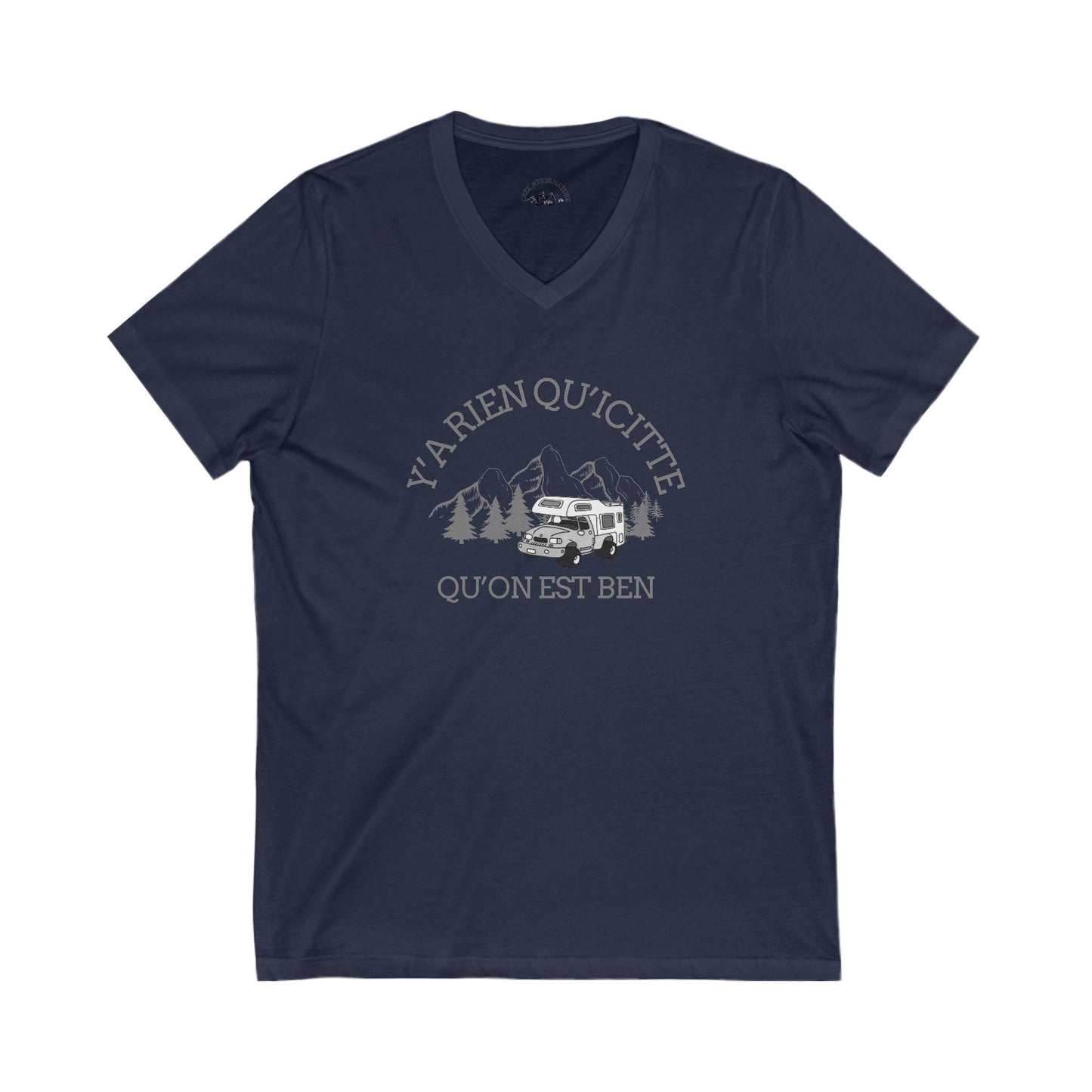 t-shirt unisexe en jersey à col en VAdventure Spirit Unisex V-Neck Tee -Crée_Ation Nature DC