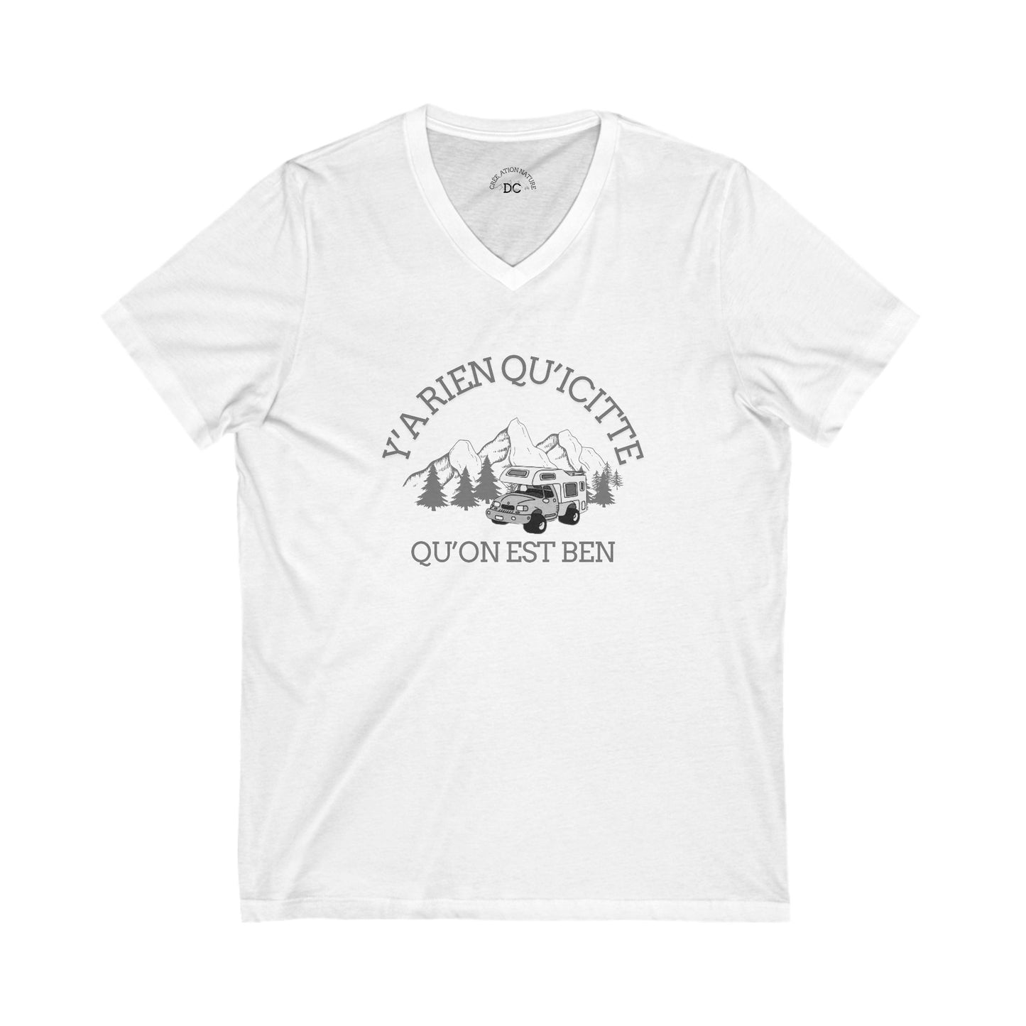 t-shirt unisexe en jersey à col en VAdventure Spirit Unisex V-Neck Tee -Crée_Ation Nature DC