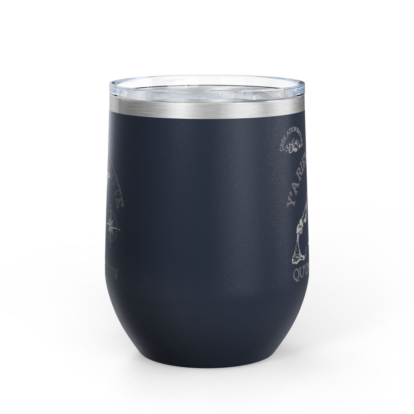 Adventure Awaits Wine Tumbler - 12oz Travel Cup with Motivational Quote Crée_ation Nature DC