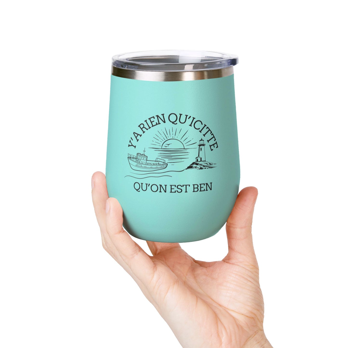 Chic Wine Tumbler - 12oz Inspirational Travel Mug with Nautical Design - Crée_ation Nature DC