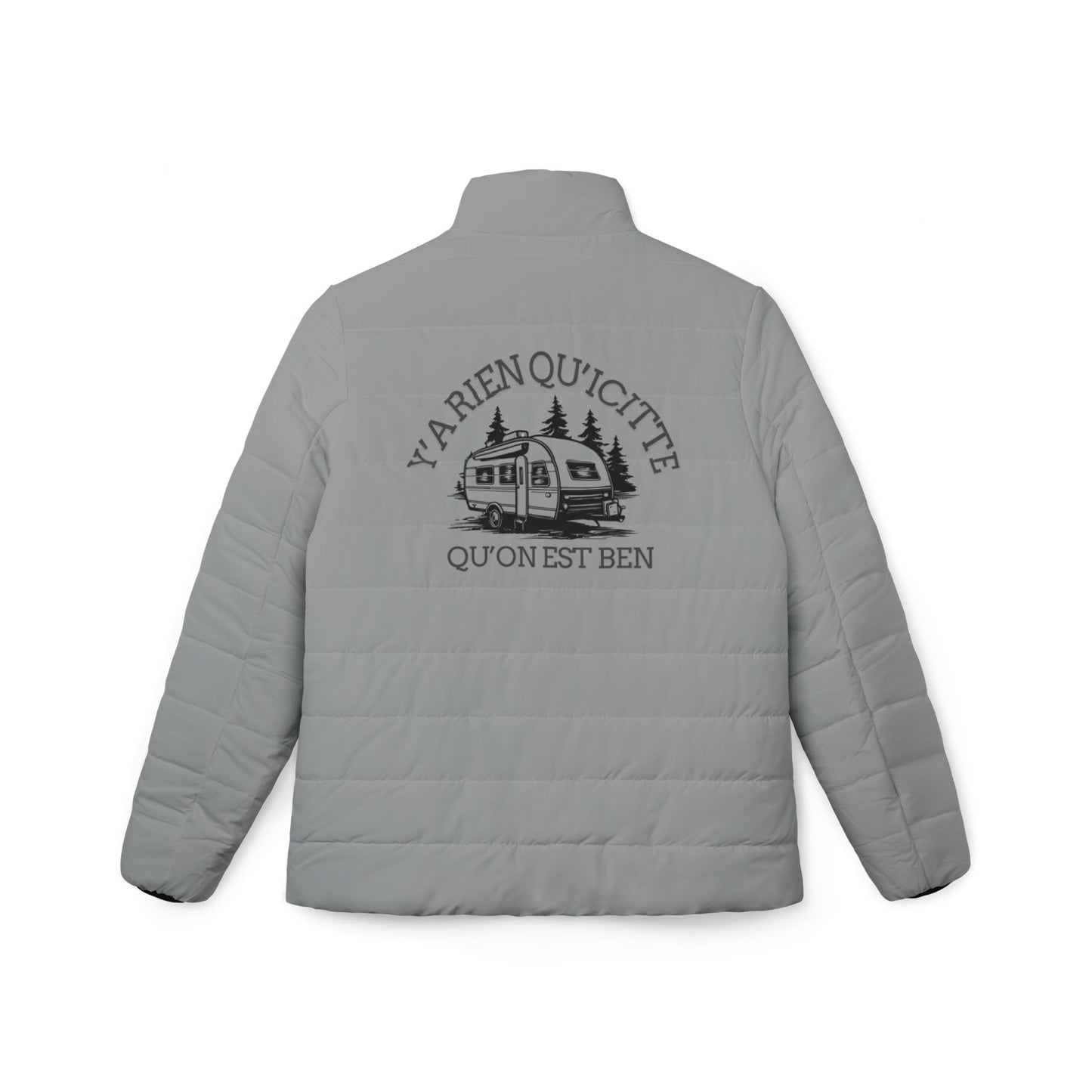 Cozy Women’s Puffer Jacket with Vintage Camper Design - Crée_ation Nature DC