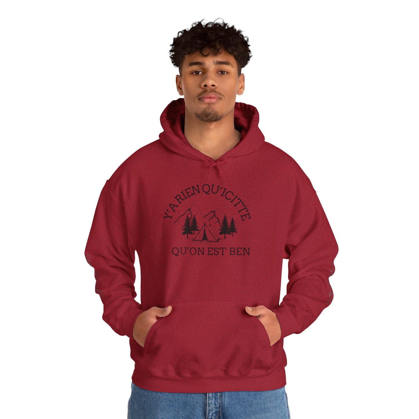 sweat-shirt à capuche unisexe - 'Y'A RIEN QU'ICITTE - Qu'On Est Ben'-Crée_ation Nature DC