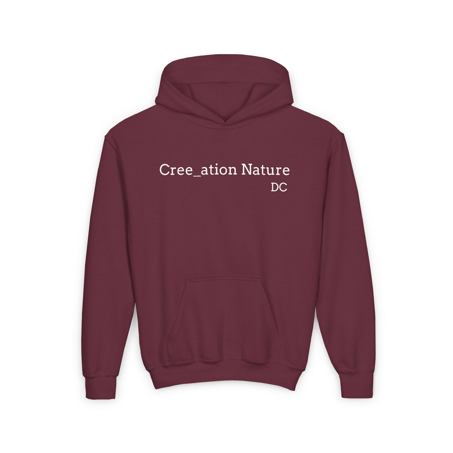 Youth Heavy Blend Hooded Sweatshirt - Cree_ation Nature Moose Design