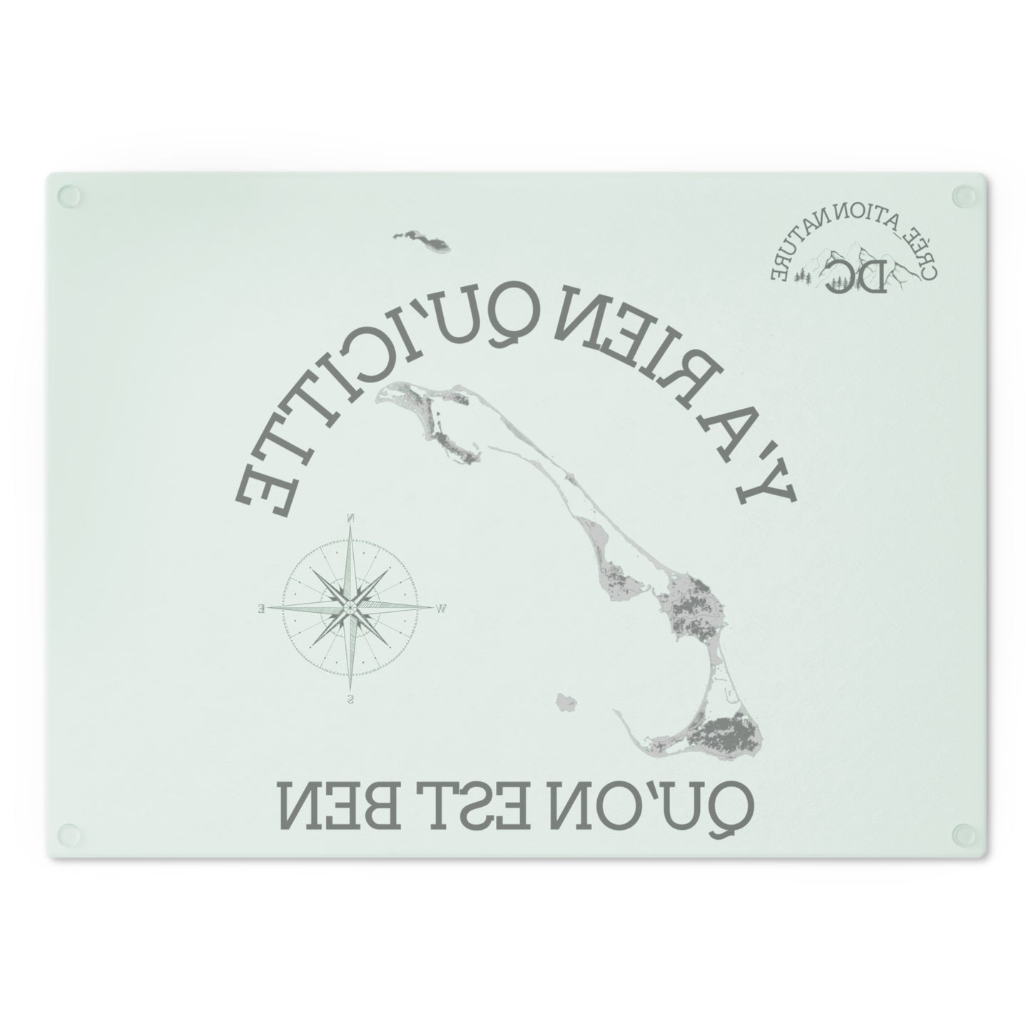 planche à découper en verre trempé-Coastal Cutting Board with Inspirational Quote -Crée_Ation Nature DC