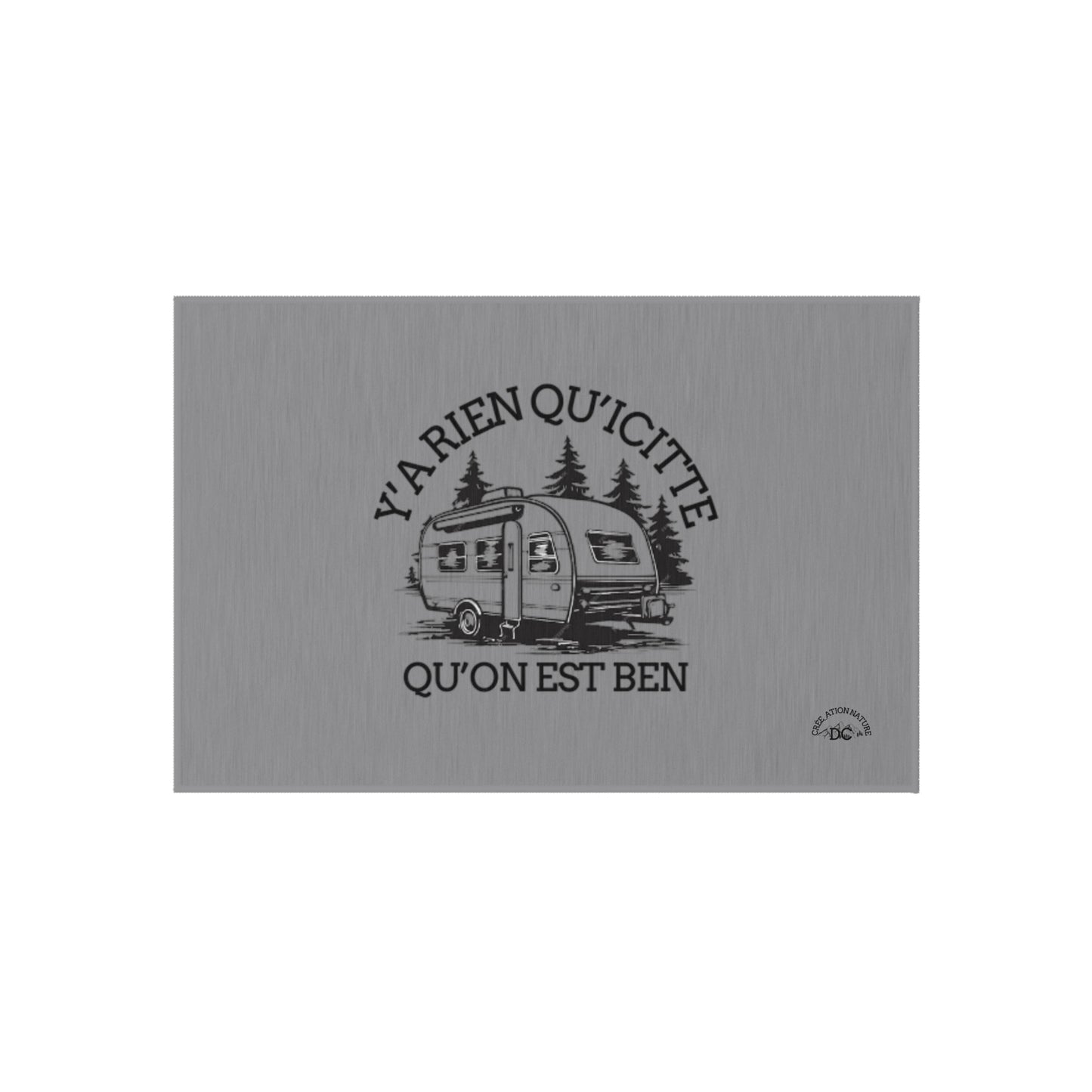 Camping Outdoor Rug with Vintage Camper Design - Perfect for Patios & RVs
