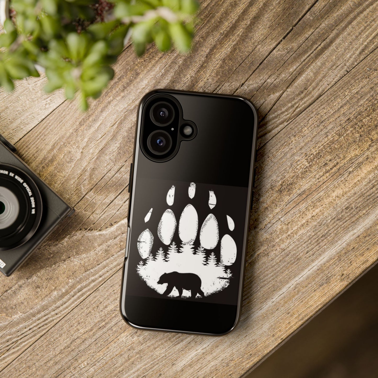 Bear Paw Print Phone Case - Tough and Stylish for Nature Lovers