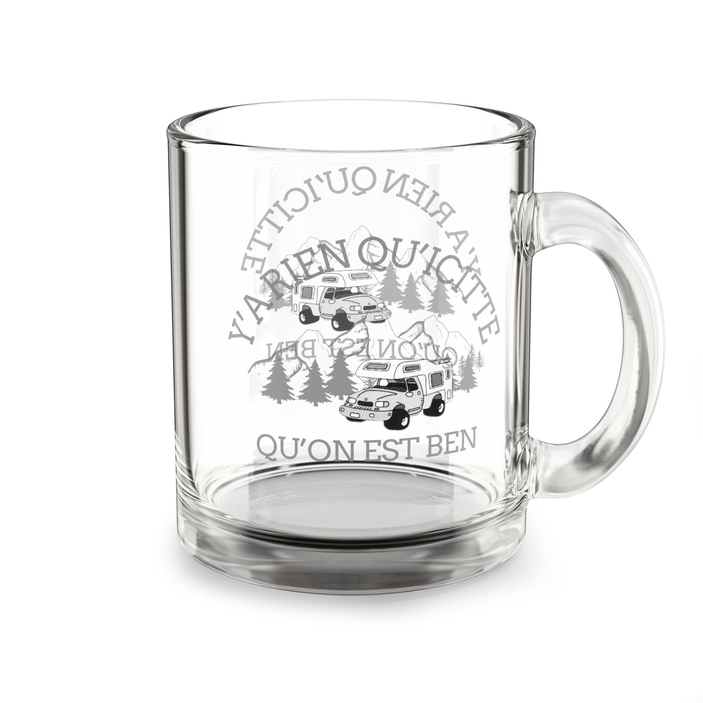Tasse Adventure Camp Glass Mug, 10oz - Qu'on Est Ben