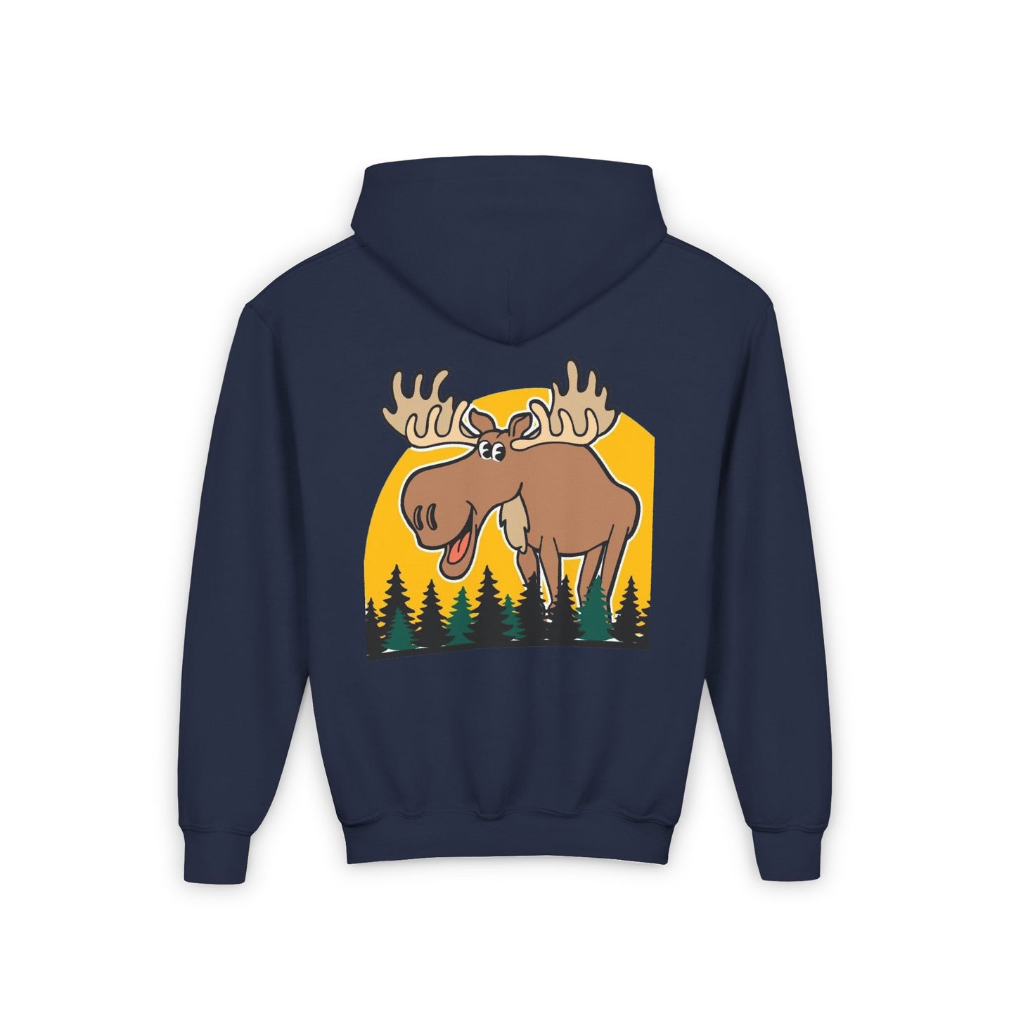 Youth Heavy Blend Hooded Sweatshirt - Cree_ation Nature Moose Design