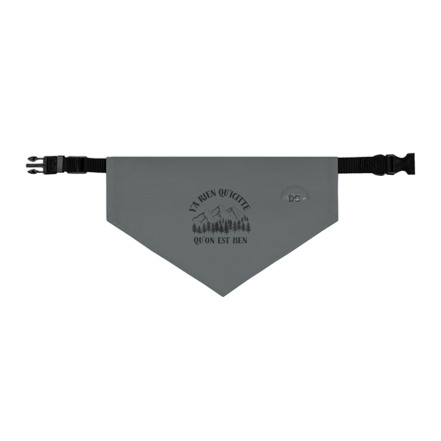 Adventure-Ready Pet Bandana Collar - ‘y'a rien qu'icitte qu'on est ben