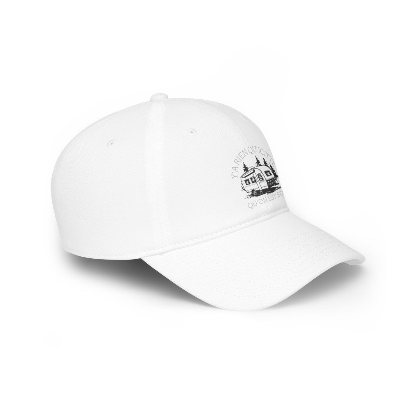 Red Low Profile Baseball Cap - 'Ya Rien Qu'citte Qu'on Est Ben' Design Crée_ation Nature DC