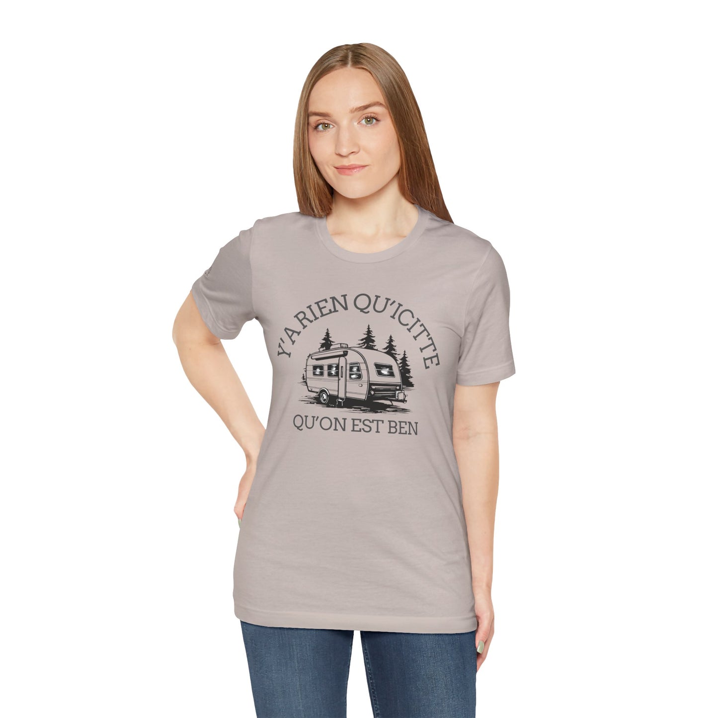 Camping Adventure Unisex Tee - 'Y A RIEN QU'ICITTE' - Crée_ation Nature DC