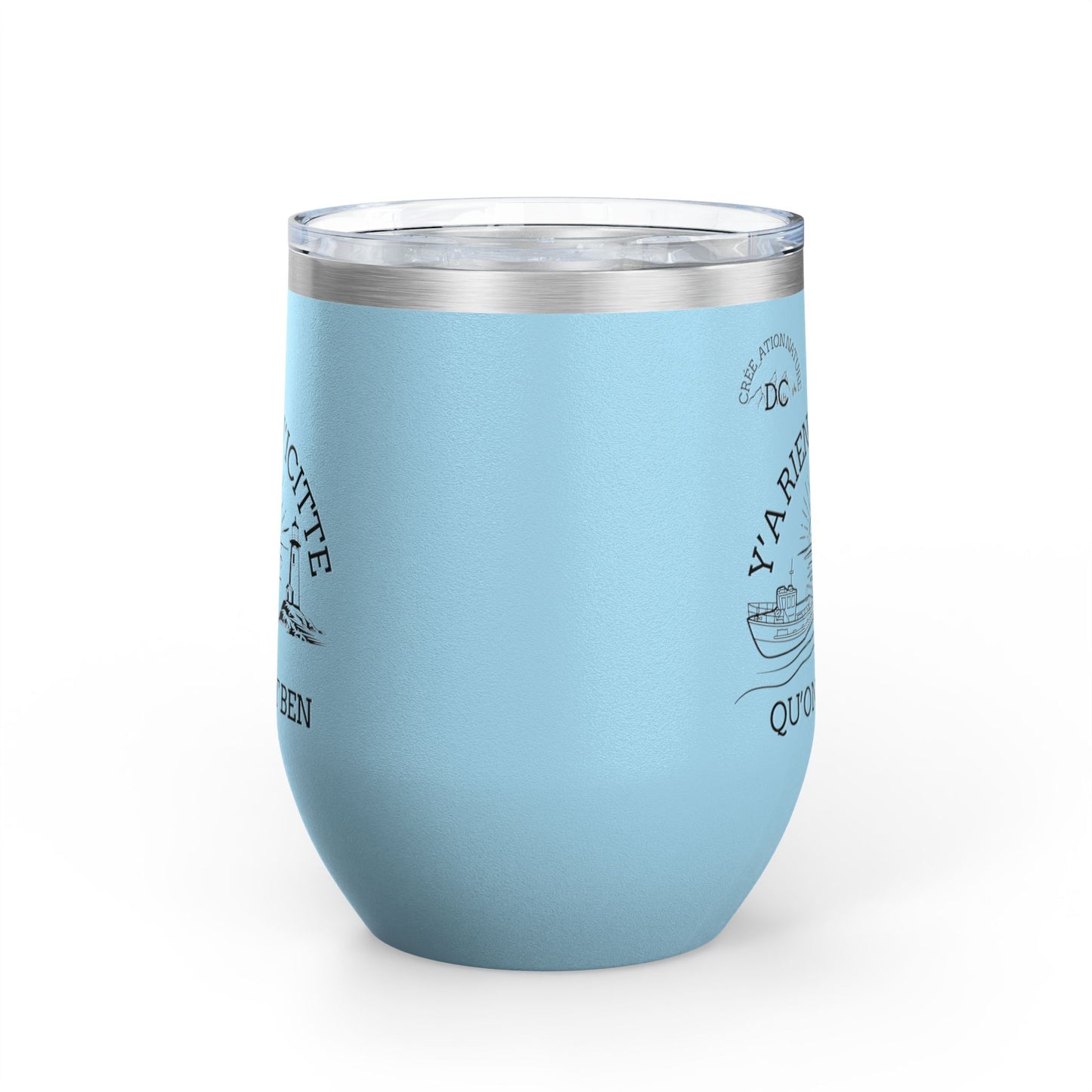 Chic Wine Tumbler - 12oz Inspirational Travel Mug with Nautical Design - Crée_ation Nature DC