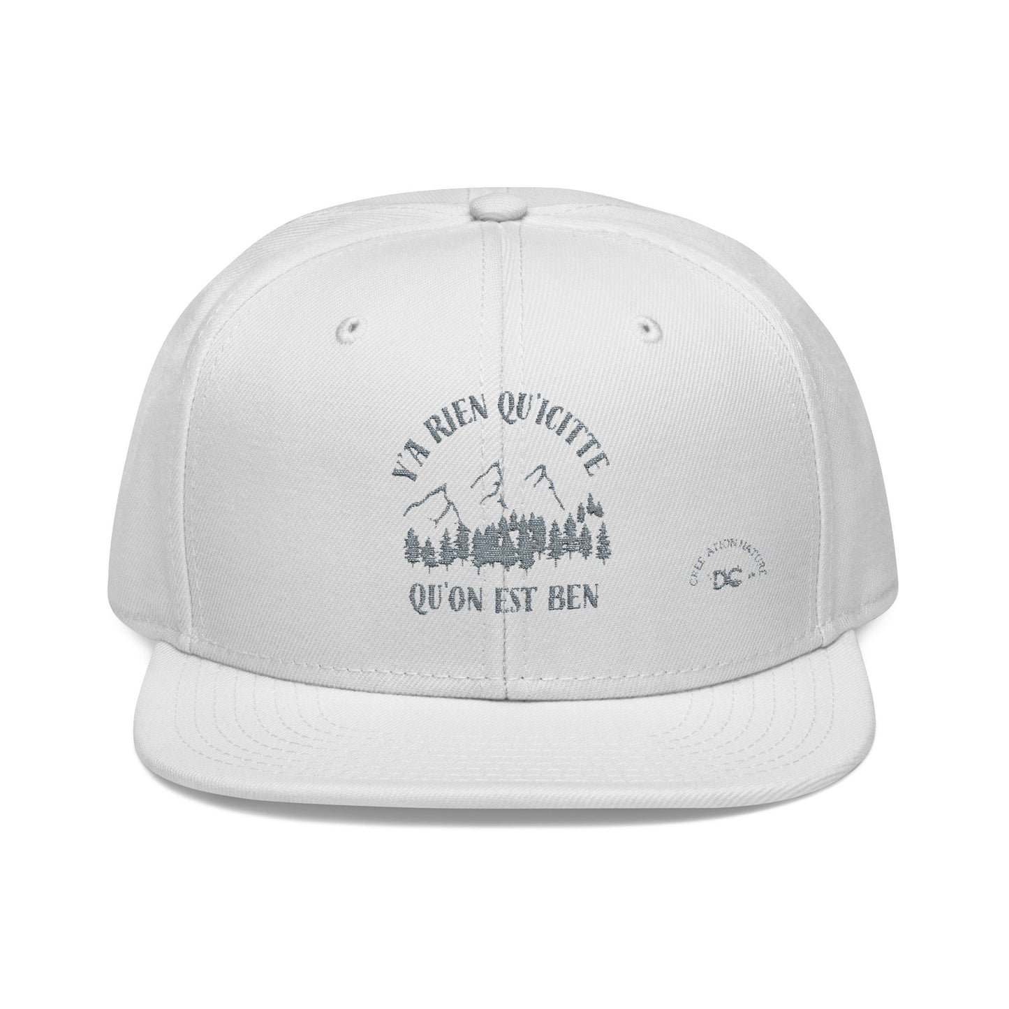 Embroidered Mountain Snapback Cap - Outdoor Adventure Hat -Crée_ation Nature DC