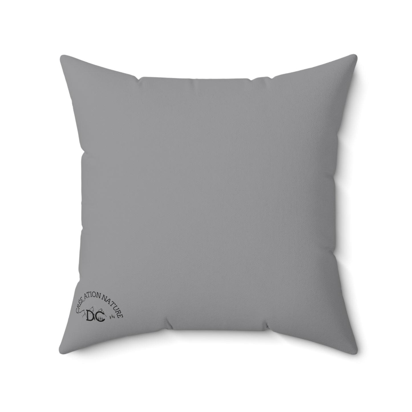 coussin décoratif-Retro Camping Square Pillow - 'Y'a Rien Qu'icitte Qu'on Est Ben'-Crée_Ation Nature DC